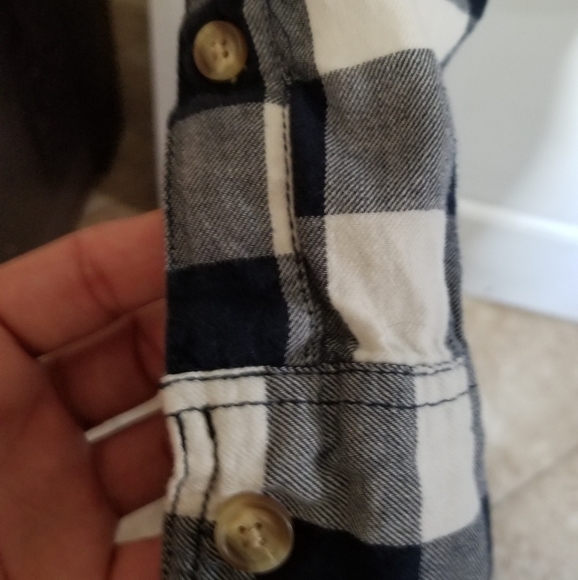 Hollister - Flannel hoodie, Size - L(M) - white with black/grey pattern - Picture 5 of 10